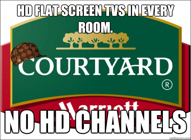 HD FLAT SCREEN TVs IN EVERY ROOM. NO HD CHANNELS  