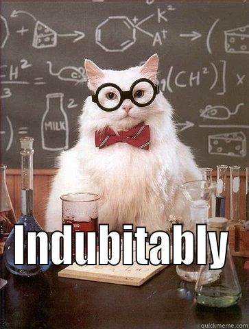 Right Meow? -  INDUBITABLY  Chemistry Cat