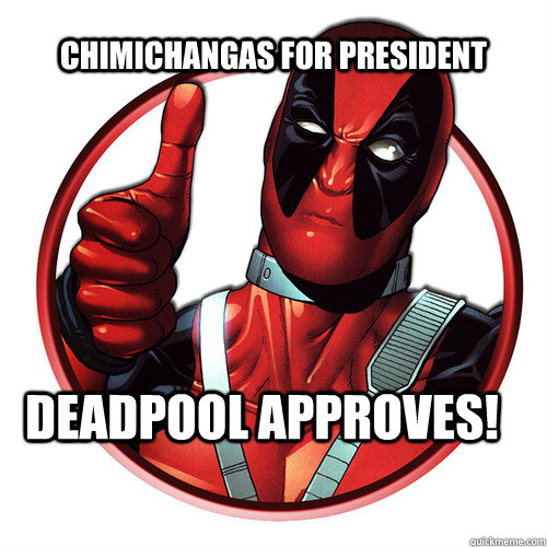 The Sound of Chimichangas  Deadpool, Deadpool cosplay, Marvel memes