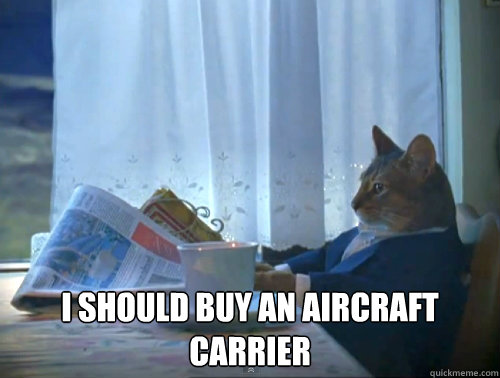  I should buy an aircraft carrier  The One Percent Cat