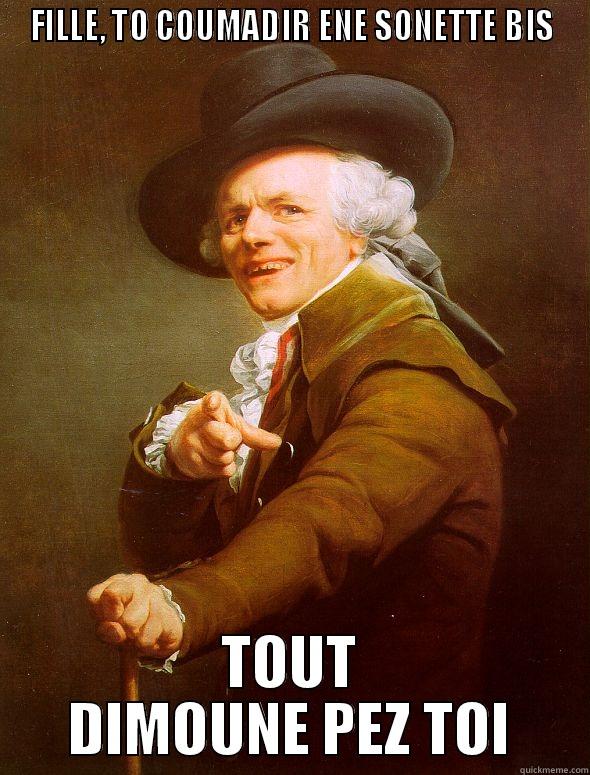FILLE, TO COUMADIR ENE SONETTE BIS TOUT DIMOUNE PEZ TOI Joseph Ducreux