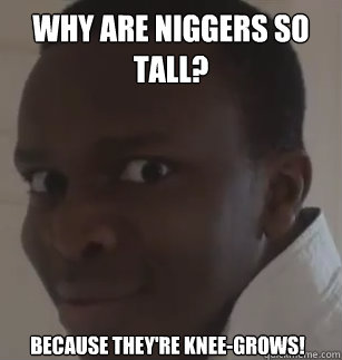 why are niggers so tall? because they're knee-grows!  KSIolajidebt