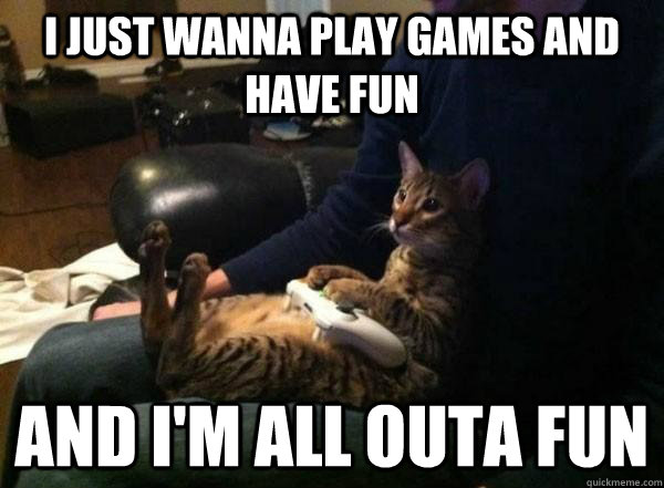 i just wanna play games and have fun And I'm all outa fun - i just wanna play games and have fun And I'm all outa fun  Gamer Cat