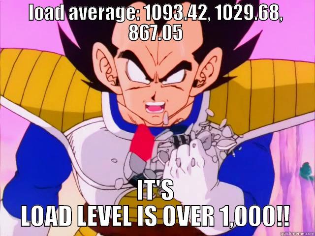 LOAD AVERAGE: 1093.42, 1029.68, 867.05 IT'S LOAD LEVEL IS OVER 1,000!! Misc