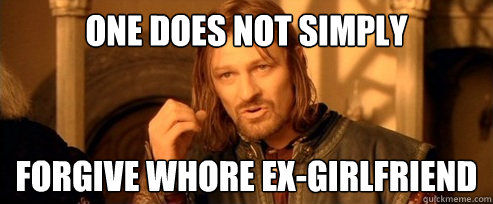 One does not simply forgive whore ex-girlfriend  One Does Not Simply