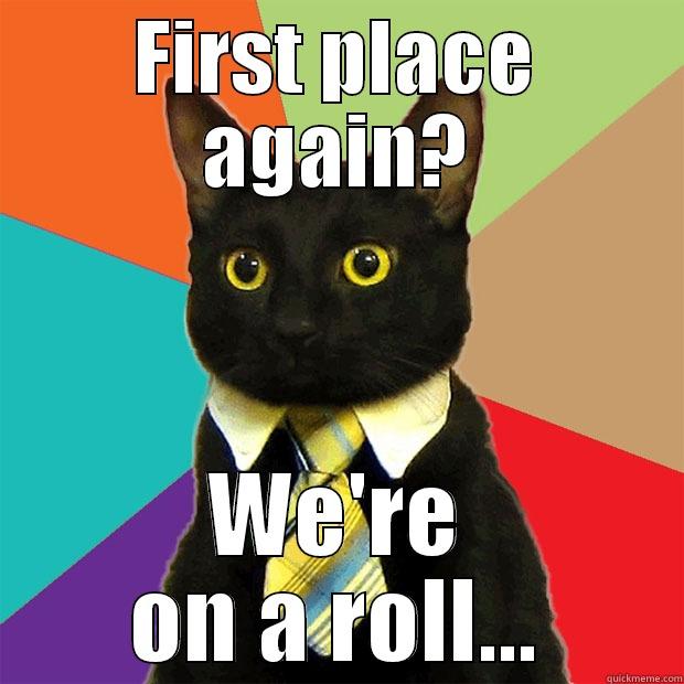 On a roll - FIRST PLACE AGAIN? WE'RE ON A ROLL... Business Cat