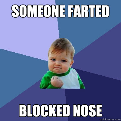 SOMEONE FARTED BLOCKED NOSE  Success Kid