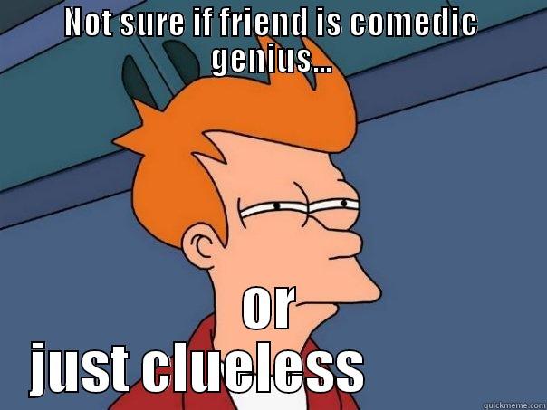 NOT SURE IF FRIEND IS COMEDIC GENIUS... OR JUST CLUELESS              Futurama Fry