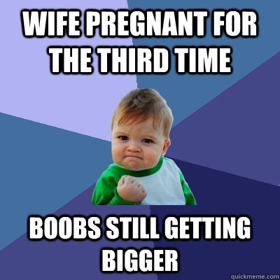 wife pregnant for the third time boobs still getting bigger - wife pregnant for the third time boobs still getting bigger  Success Kid