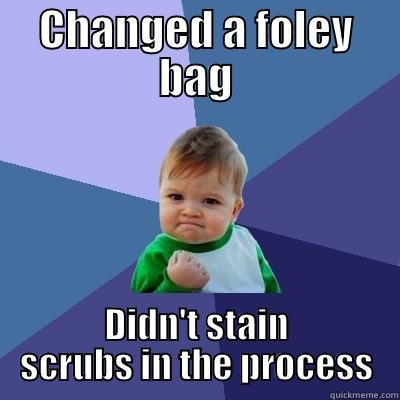 Foley Bag - CHANGED A FOLEY BAG DIDN'T STAIN SCRUBS IN THE PROCESS Success Kid