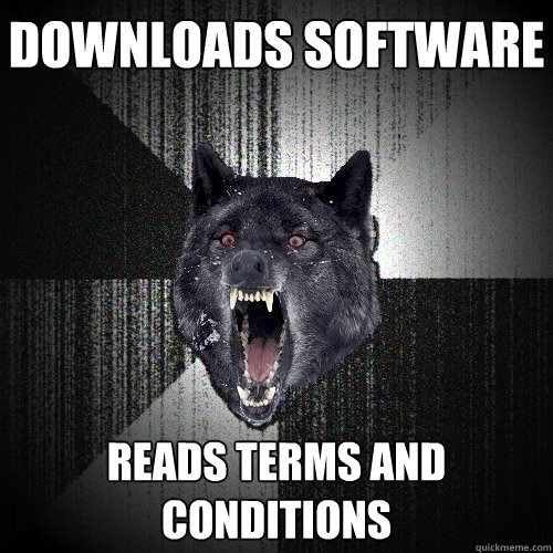 Downloads software reads terms and conditions  Insanity Wolf