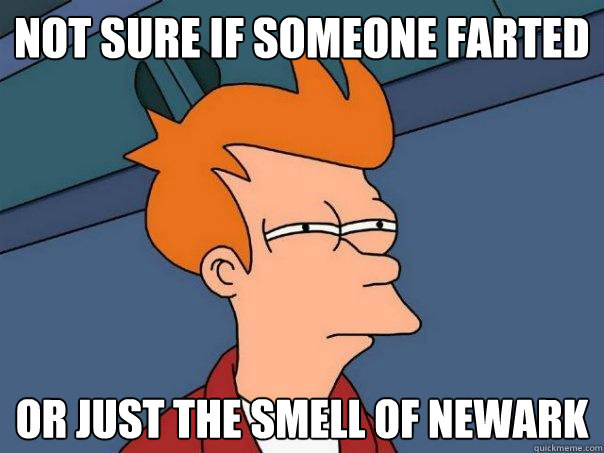 Not sure if someone farted or just the smell of Newark  Futurama Fry