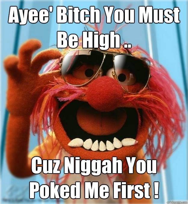 Ayee' Bitch You Must Be High .. Cuz Niggah You Poked Me First !   Advice Animal