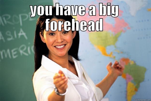 YOU HAVE A BIG FOREHEAD  Unhelpful High School Teacher