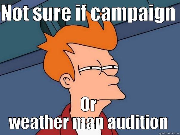 NOT SURE IF CAMPAIGN  OR WEATHER MAN AUDITION Futurama Fry