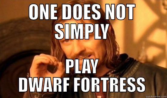 ONE DOES NOT SIMPLY PLAY DWARF FORTRESS Boromir