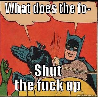 WHAT DOES THE FO- SHUT THE FUCK UP Slappin Batman