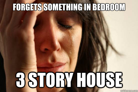 Forgets something in bedroom 3 story house  First World Problems