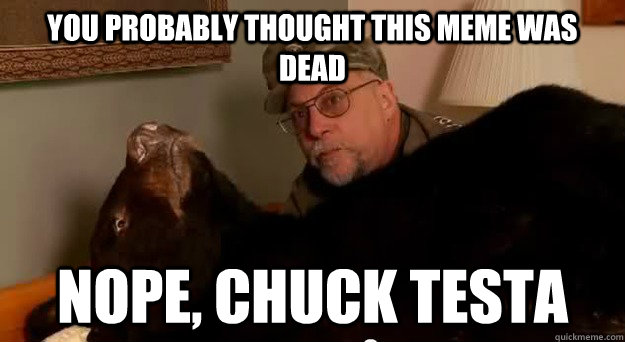 You probably thought this meme was dead Nope, Chuck Testa  