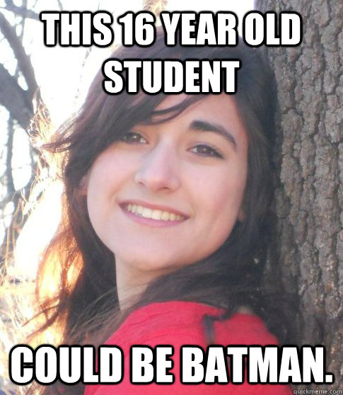 This 16 year old student Could be Batman.  