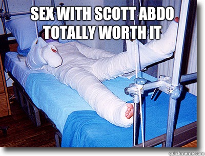 Sex with Scott Abdo totally worth it  - Sex with Scott Abdo totally worth it   Full body cast