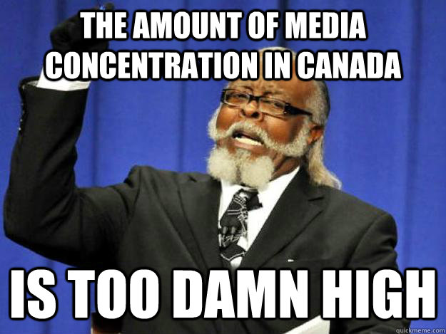 The amount of media concentration in Canada is too damn high  Toodamnhigh