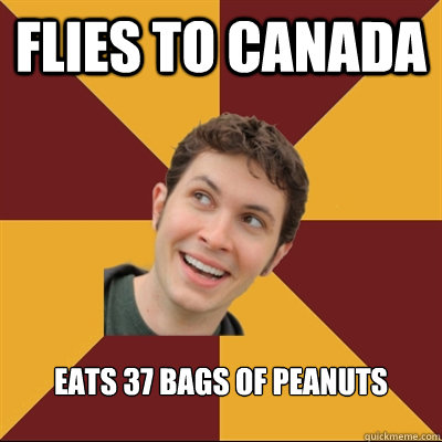 Flies to Canada Eats 37 bags of peanuts  Tobuscus