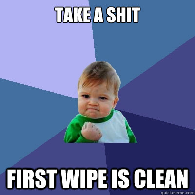 take a shit first wipe is clean - take a shit first wipe is clean  Success Kid