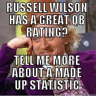 RUSSELL WILSON HAS A GREAT QB RATING? TELL ME MORE ABOUT A MADE UP STATISTIC Condescending Wonka