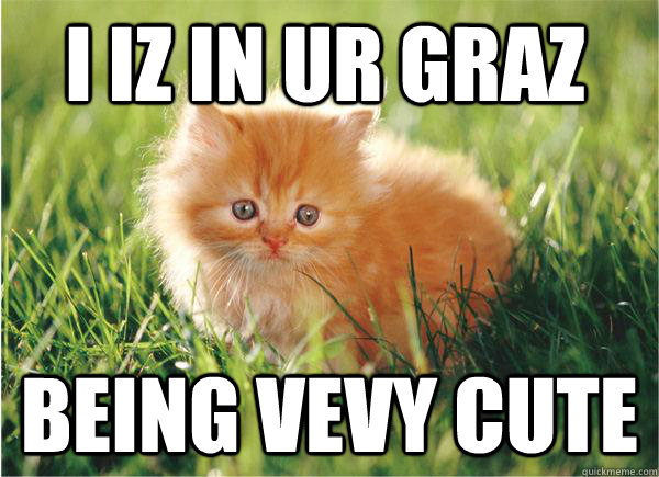 I iz in ur graz being vevy cute  