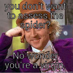 YOU DON'T WANT TO ASSESS THE SPIDER? NO WONDER YOU'RE A VIRGIN. Creepy Wonka