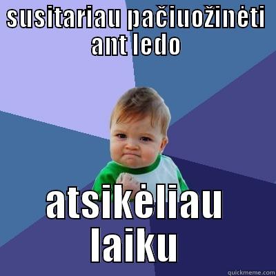 SUSITARIAU PAČIUOŽINĖTI ANT LEDO ATSIKĖLIAU LAIKU Success Kid