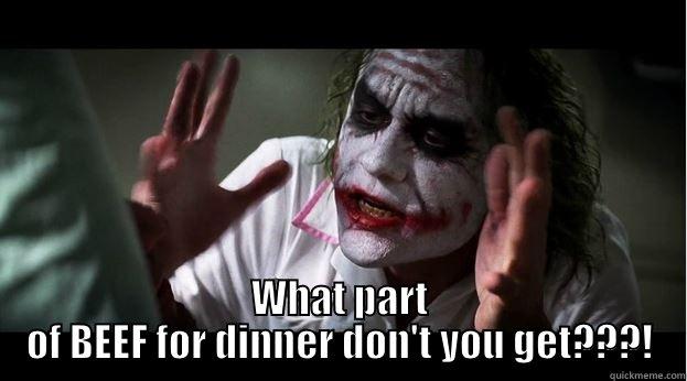  WHAT PART OF BEEF FOR DINNER DON'T YOU GET???! Joker Mind Loss