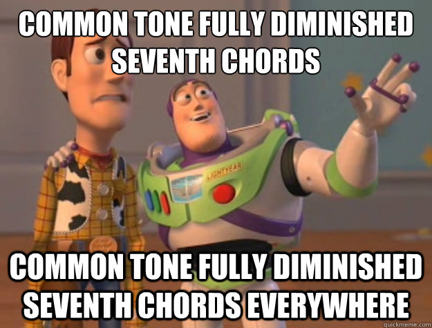 Common tone fully diminished seventh chords Common tone fully diminished seventh chords everywhere  Buzz Lightyear