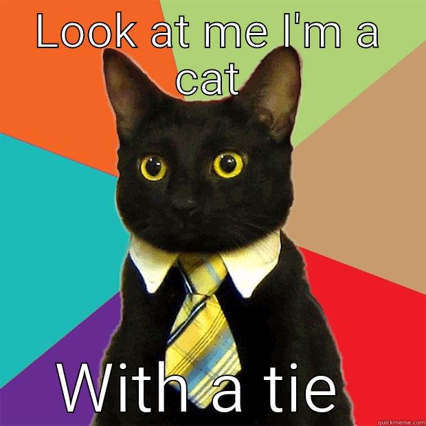 LOOK AT ME I'M A CAT WITH A TIE  Business Cat