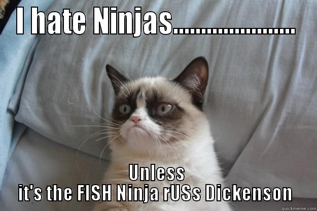 I HATE NINJAS...................... UNLESS IT'S THE FISH NINJA RUSS DICKENSON  Grumpy Cat