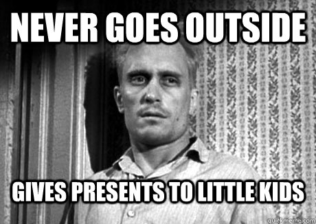 NEVER GOES OUTSIDE GIVES PRESENTS TO LITTLE KIDS - NEVER GOES OUTSIDE GIVES PRESENTS TO LITTLE KIDS  Boo Radley