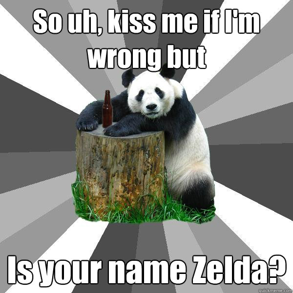 So uh, kiss me if I'm wrong but Is your name Zelda? - So uh, kiss me if I'm wrong but Is your name Zelda?  Pickup-Line Panda