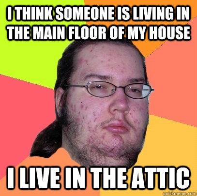 I think someone is living in the main floor of my house I live in the attic  Butthurt Dweller