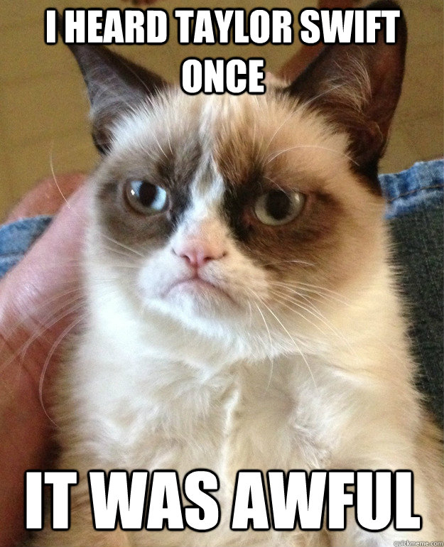 I heard Taylor Swift once It was Awful  Grumpy Cat