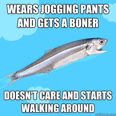 wears jogging pants and gets a boner doesn't care and starts walking around - wears jogging pants and gets a boner doesn't care and starts walking around  Confident Anchovy