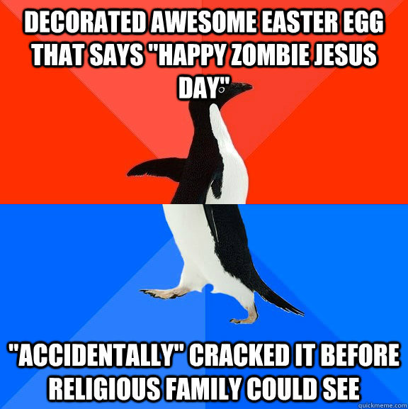 Decorated awesome Easter egg that says 