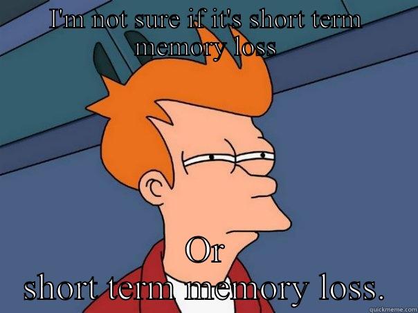 Memory Loss - I'M NOT SURE IF IT'S SHORT TERM MEMORY LOSS OR SHORT TERM MEMORY LOSS. Futurama Fry