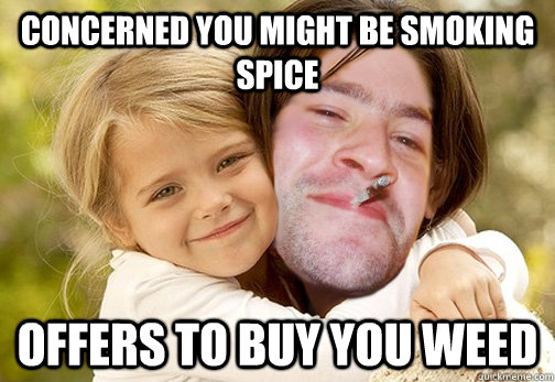 Concerned you might be smoking spice Offers to buy you weed - Concerned you might be smoking spice Offers to buy you weed  Good Guy Mom