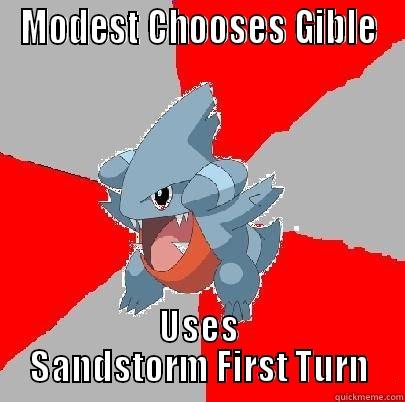 Modest's Gible - MODEST CHOOSES GIBLE USES SANDSTORM FIRST TURN Misc