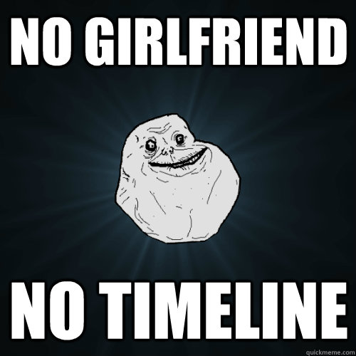 No girlfriend no timeline  Forever Alone