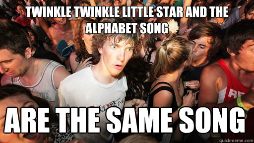 Twinkle Twinkle Little Star and the Alphabet Song are the same song  Sudden Clarity Clarence