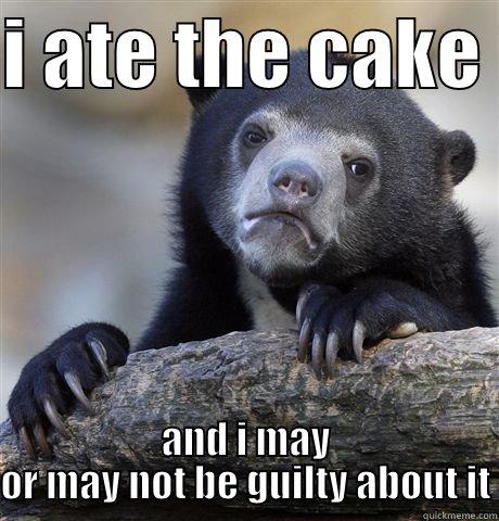 I ATE THE CAKE  AND I MAY OR MAY NOT BE GUILTY ABOUT IT Confession Bear