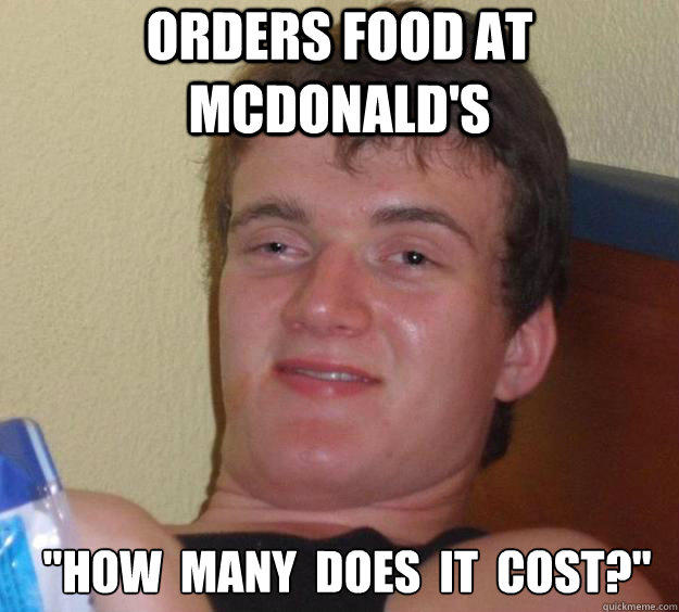 Orders food at McDonald's 