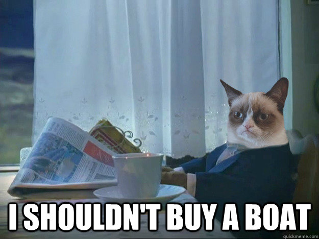  I SHOULDN'T BUY A BOAT  Grumpy Cat Thoughts